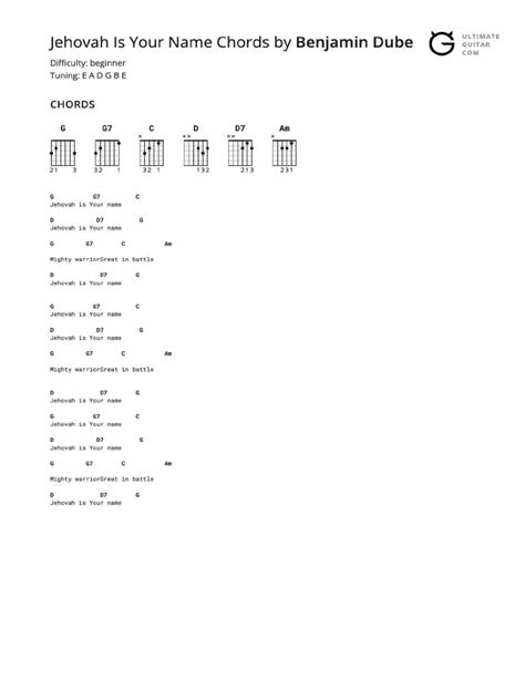 Jehovah Is Your Name Chords | PDF