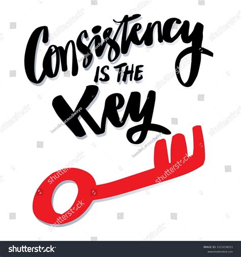 Consistency Key Hand Lettering Motivational Quote Stock Vector (Royalty Free) 2123238251 ...