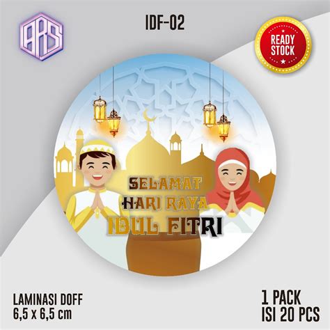 Jual 20PCS Sticker Bulat Idul Fitri Sticker Lebaran Ramadan Cookies