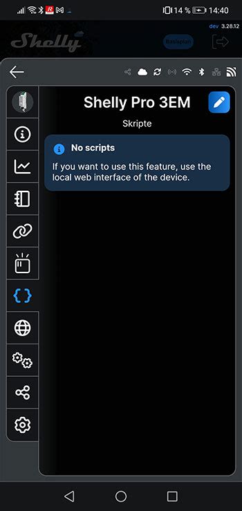 Shelly Smart Control App Shelly Pro 3EM Tab Scripte Tueftler Und