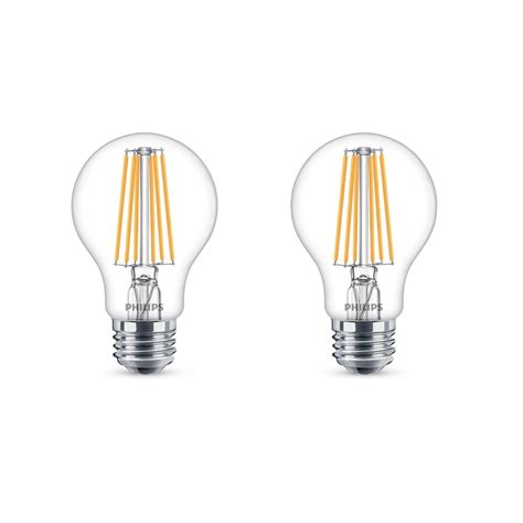 Philips 60w Equivalent A19 Soft White 2700k Dimmable Led Light Bulb 2 Pack The Home Depot