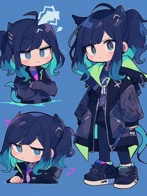 Premium AI Image | Anime character design for a game called chibi