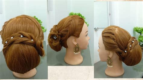 Beautiful Bridal Bun With Front Variationbridal Hairstyle Tution Step