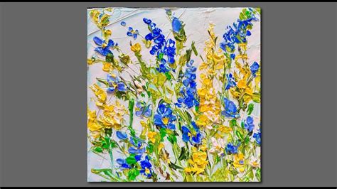 Acrylic Wildflower Painting Palette Knife Painting Youtube