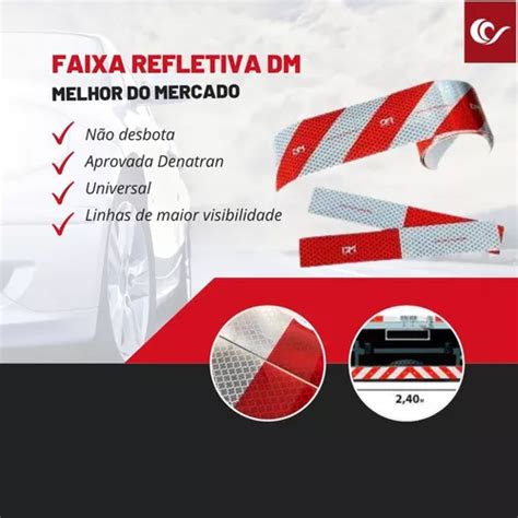 Kit 10 Faixa Refletiva Lateral 1 Para choque Dm Caminhão