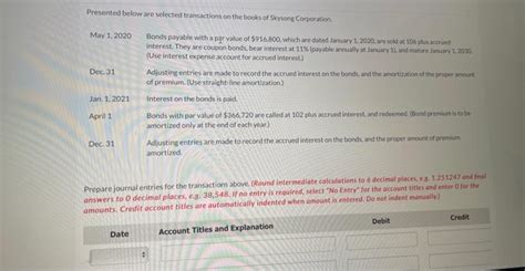 Solved Presented Below Are Selected Transactions On The Chegg