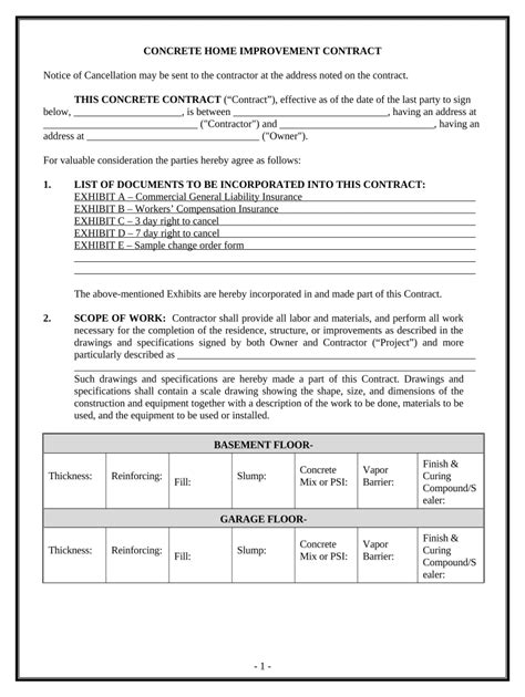 Concrete Mason Contract For Contractor California Form Fill Out And