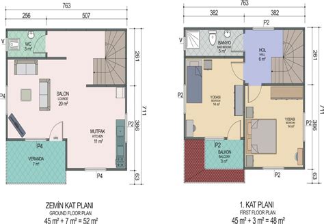 2 1 ucuz prefabrik dubleks ev 100 m² Villa Dizayn