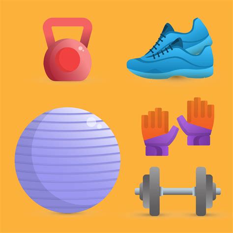 Realistic Fitness Equipments Vector Illustration 259742 Vector Art at