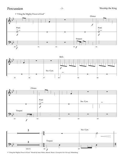 Worship The King Choral Anthem SATB Percussion Sheet Music PDF