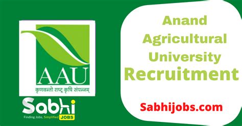 Anand Agricultural University Recruitment 2024 Career @ Aau.in Online Form