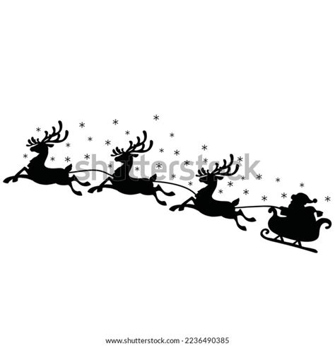 Flying Santa Sleigh Vector Cartoon Illustration Stock Vector (Royalty ...