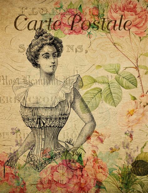 Woman Corset Vintage Postcard Free Stock Photo Public Domain Pictures