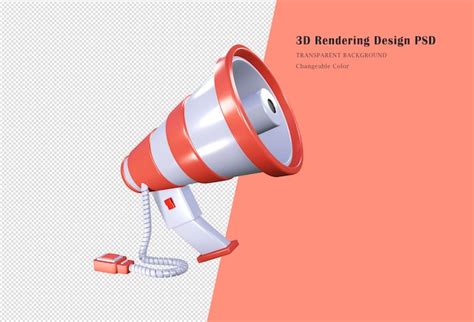 Premium Psd Red And White Megaphone Isolated D Rendering