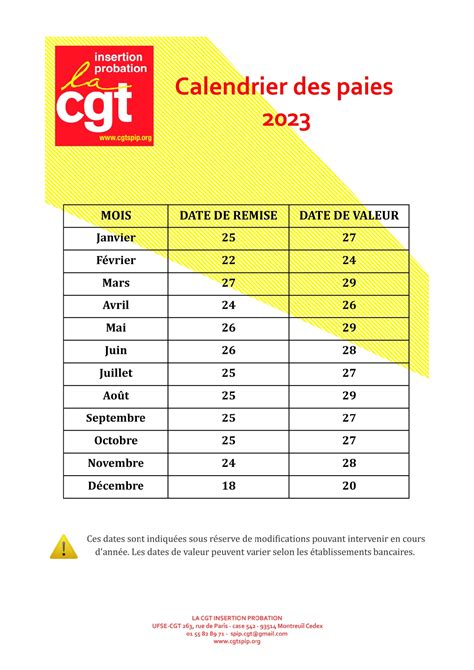 Calendrier Des Paies 2023 Cgt Insertion Probation Hot Sex Picture