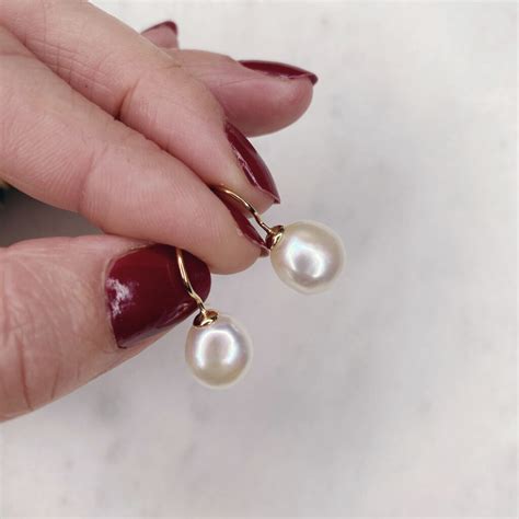 White Baroque Pearl Drop Earrings On Silver Or Gold Plated Hooks The