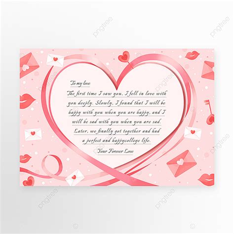 Love Letter Letter Template Expressing Love In Pink Template Download ...