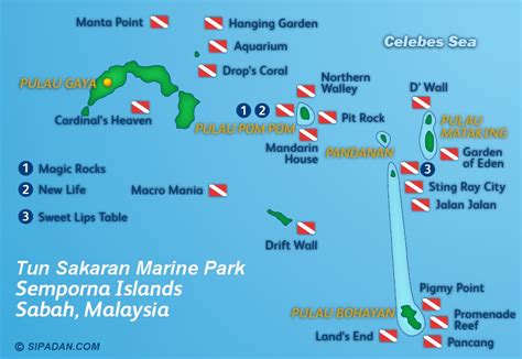 Sipadan Dive Site Map