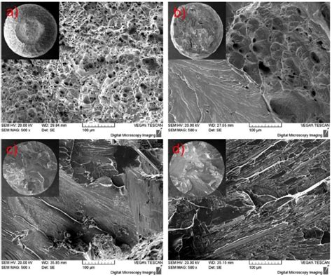 Sem Fractographs Of Tensile Test Specimens For A Wt Cr B