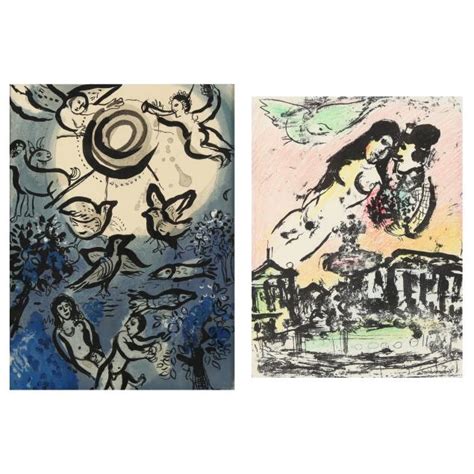 Marc Chagall French Russian 1887 1985 Creation The Lovers Heaven