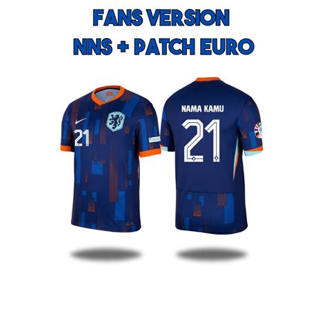 Jual FANS Jersey Belanda Euro 2024 Away Baju Sepak Bola Timnas Negara