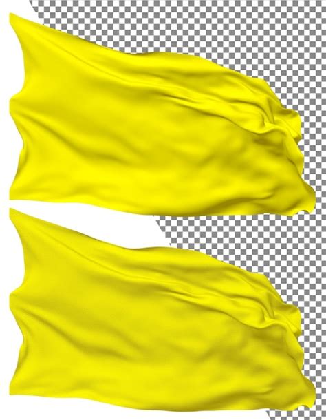 Premium PSD Yellow Color Flag Wave Isolated Plain Bump Texture