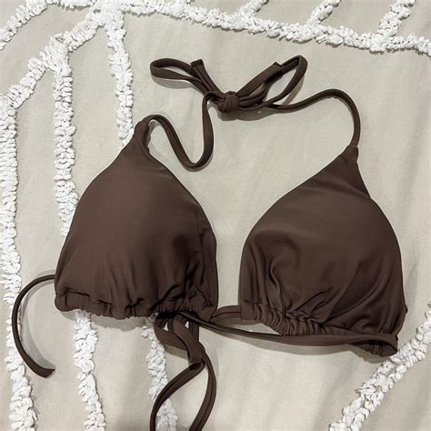 Glassons Brown Bikini Top Size Small Depop