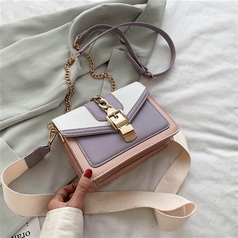 2020Contrast Kleur Pu Lederen Crossbody Tassen Voo Grandado