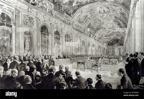 Treaty Versailles Signatures Lloyd George Immagini E Fotografie Stock