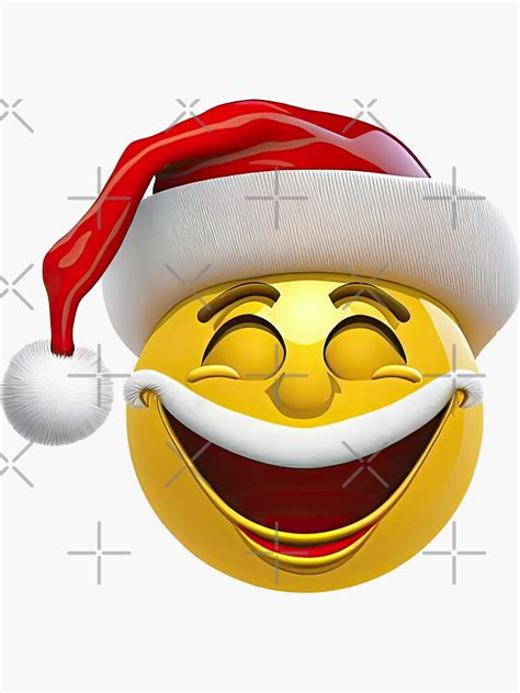 Santa Smiley Face Sticker For Sale By Utwlabs Redbubble