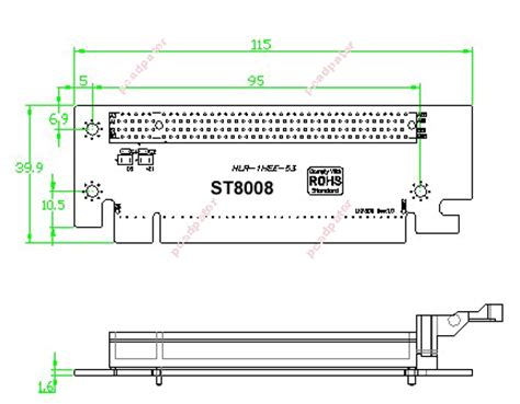 PCI-E PCIe express X16 riser card 2U