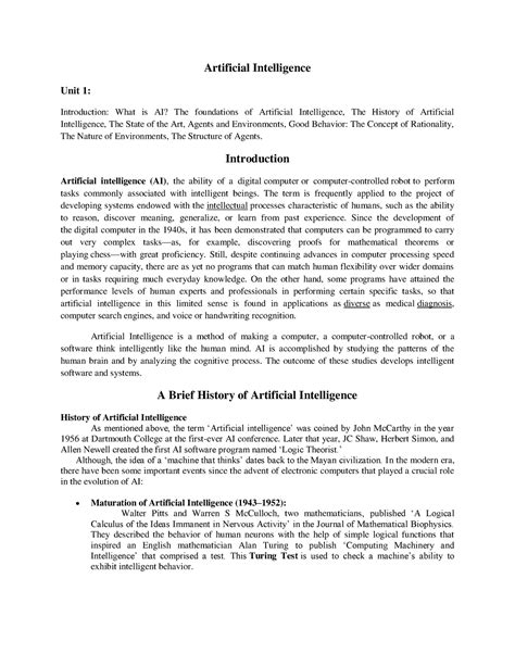 AI Unit 1 Unit 1 Part 2 Artificial Intelligence Unit 1