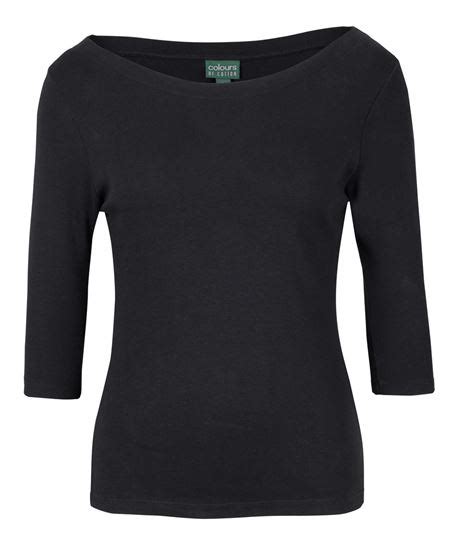 C Of C Ladies 3 4 Sleeve Boat Neck Tee