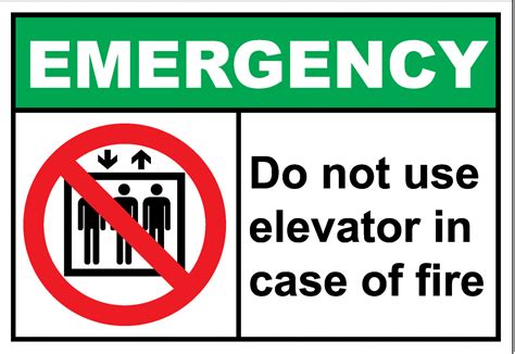 Emerh007 Do Not Use Elevator In Case Of Fire Safetykore