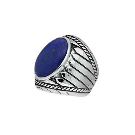 Bague Homme Argent Lapis Indiana Orusbijoux Maty