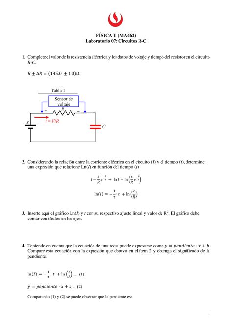 Reporte de laboratorio 07 de Física II 1 FÍSICA II MA462