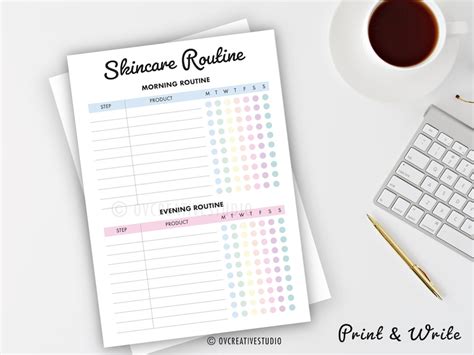 Editable Skincare Routine Printable Skincare Template Etsy UK