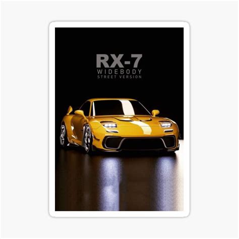 "RX7_yellow" Sticker by kokopoga | Redbubble