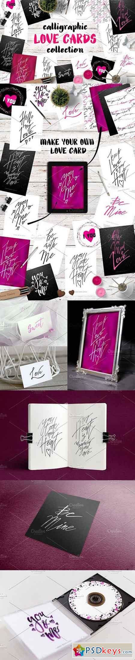 Calligraphy Love Cards 1191751 » Free Download Photoshop Vector Stock image Via Torrent ...