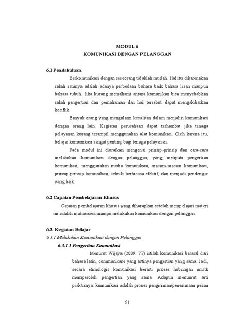 Modul 6 Komunikasi Dengan Pelanggan Pdf