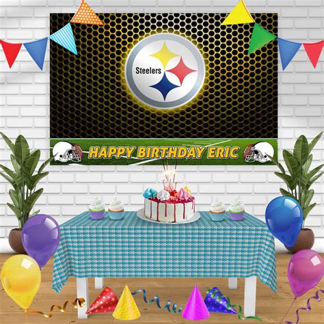 Pittsburgh Steelers Birthday Banner Personalized Party Backdrop Decora