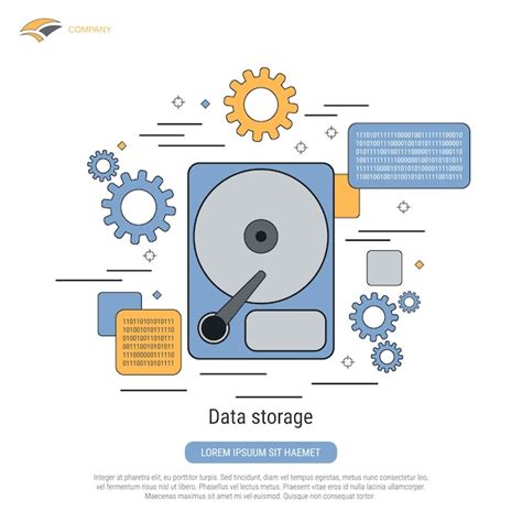 Premium Vector Data Storage Flat Contour Style Vector Concept Illustration