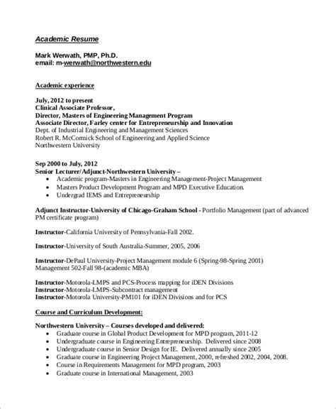 FREE 7+ Sample Academic Resume Templates in MS Word | PDF