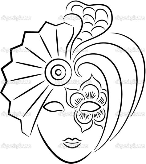 carnival masks to color | Carnival mask | Stock Vector © Inna Esina ...