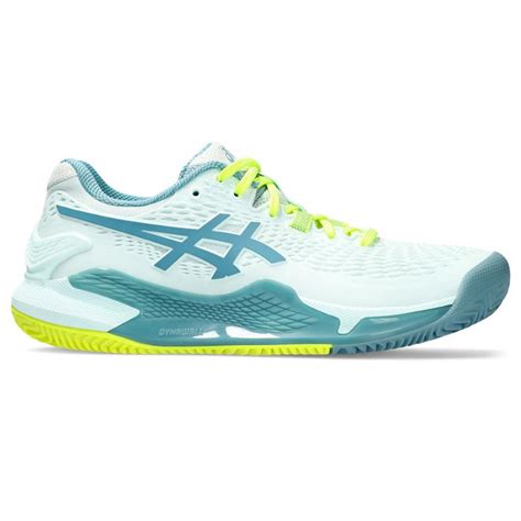 Tenis Asics Gel Resolution 9 Clay Femenino Celeste New Asics