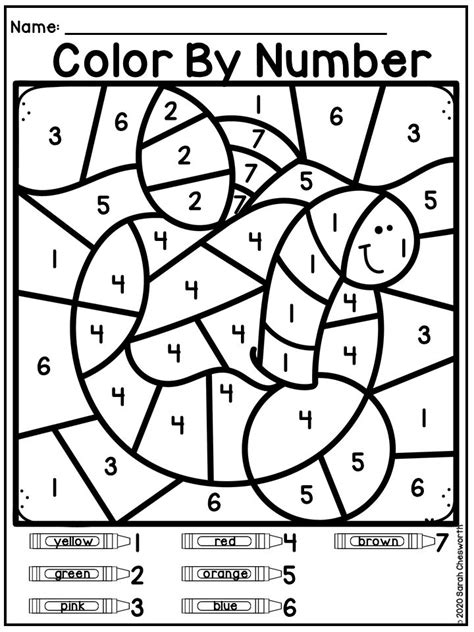 Free Preschool Color By Number Worksheet Preschool Colors