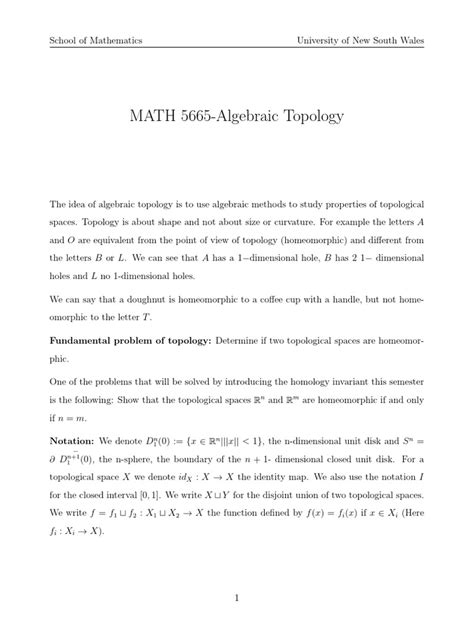 Lecture Notes-Algebraic Topology | PDF