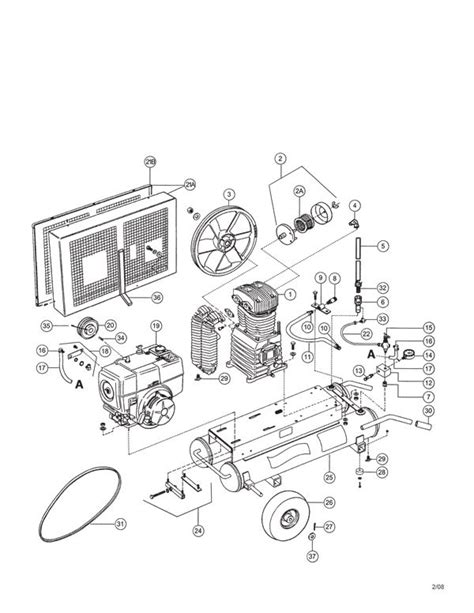 Gas Powered Air Compressor Parts Diagram