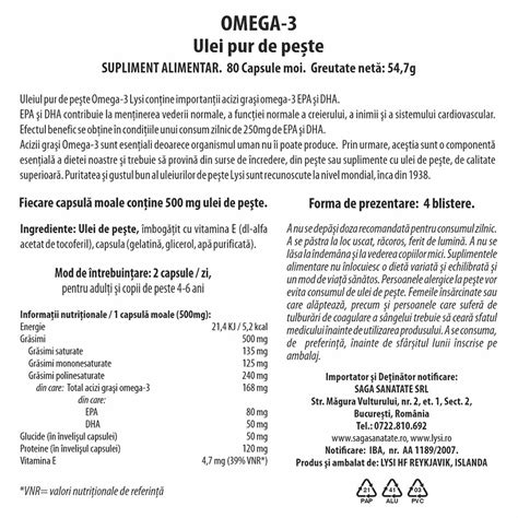 Omega 3 Cu Ulei Pur De Peste 80 Capsule Lysi Farmacia Tei Online