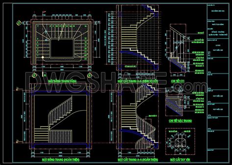 Detailed Drawings Of Stairs In Autocad File